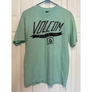 Volcom T-shirt Men Medium Light Green Short Sleeve Skater Logo Spellout